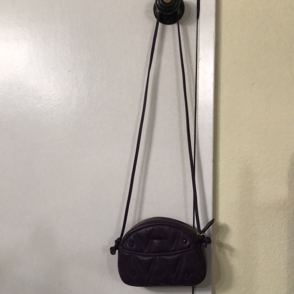 Valentino by Mario Valentino Quilted Leather Crossbody in Blackberry - Picture 8 of 10